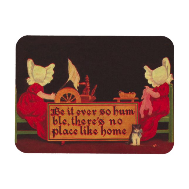 No Place Like Home Sunbonnet Babies Magnet (Horizontal)
