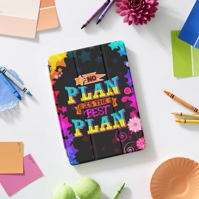 No plan is the best plan | colourful stars iPad pro cover (Desk)