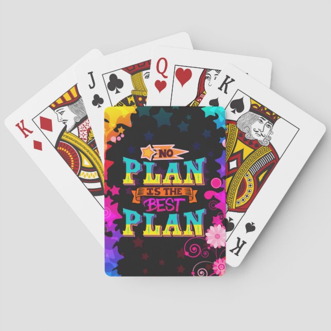 No plan is the best plan | colourful stars poker cards (Back)