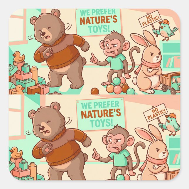 No Plastic Crew – Cute Animal Sticker (Front)