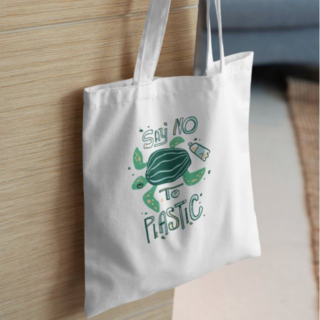 No Plastic Turtle Tote Bag (Creator Uploaded)