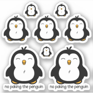 No Poking The Penguin 8 Contour Cut Sticker