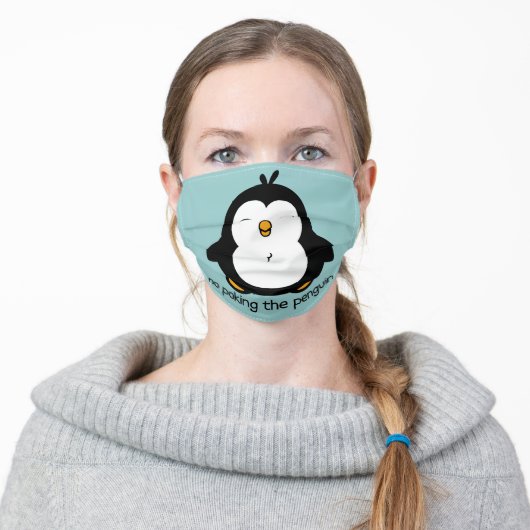 No Poking The Penguin Adult Cloth Face Mask (Worn)