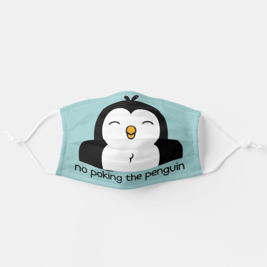 No Poking The Penguin Adult Cloth Face Mask (Front, Unfolded)