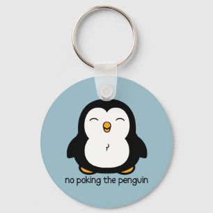 No Poking The Penguin BLUE Keychain