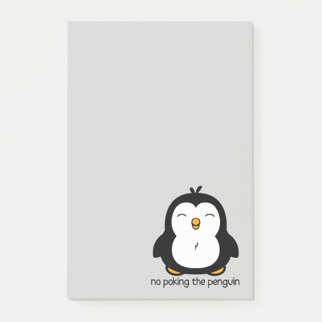 No Poking The Penguin Cute Post-it Notes (Front)