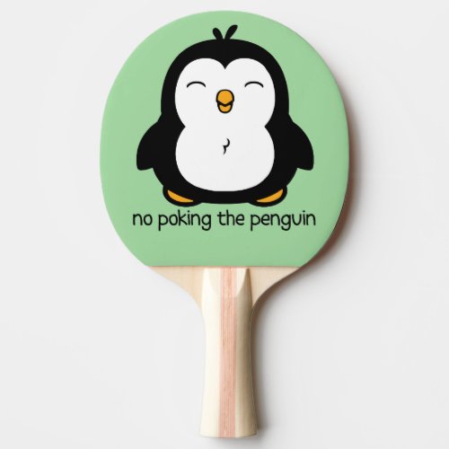 No Poking The Penguin Green Ping Pong Paddle