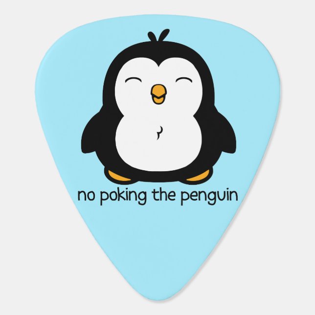 No Poking The Penguin Guitar Pick (Back)