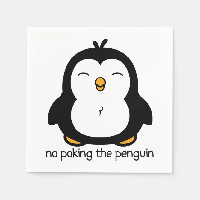 No Poking The Penguin Humor Napkins (Front)