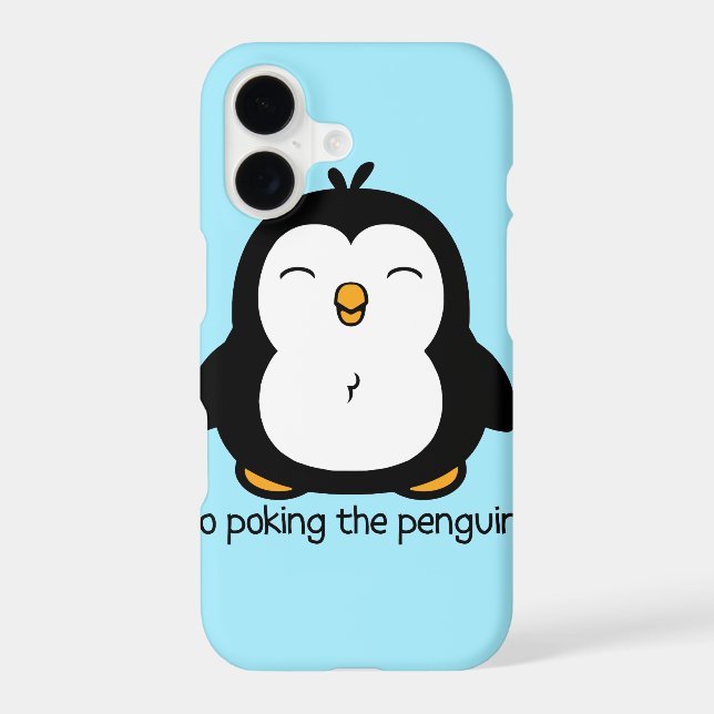 No Poking The Penguin Iphone Case (Back)