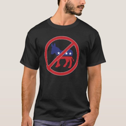 No Politics Democrat Donkey T_Shirt