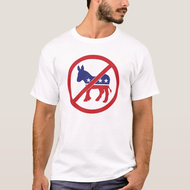 No Politics Democrat Donkey T-Shirt (Front)