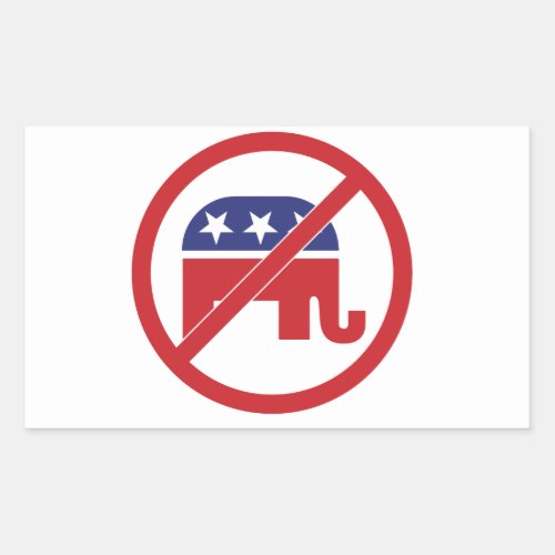 No Politics Republican Elephant Rectangular Sticker