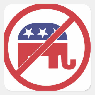 No Politics Republican Elephant Square Sticker