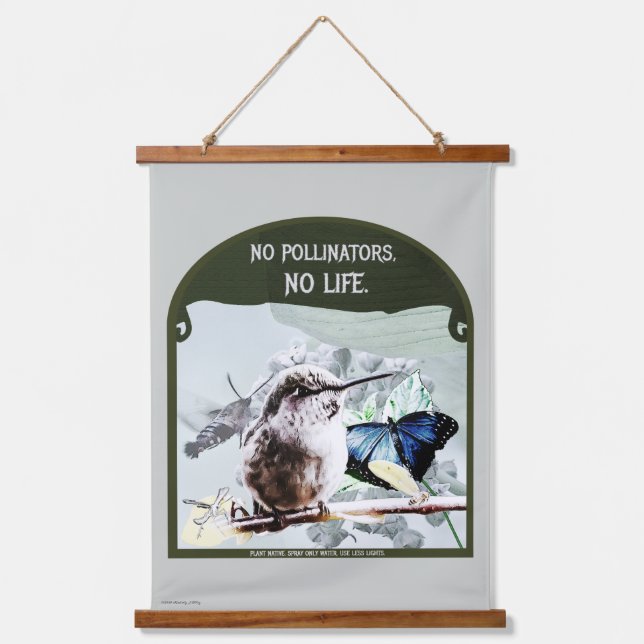 No Pollinators, No Life Hanging Tapestry (Front)