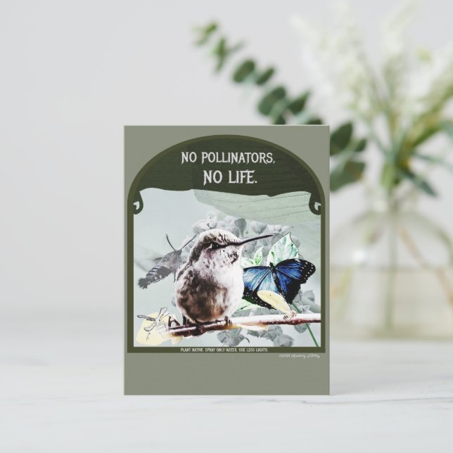 No Pollinators, No Life Invitation Postcard (Standing Front)