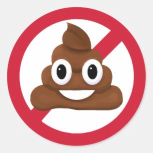 No poop classic round sticker