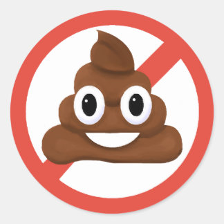 No poop classic round sticker
