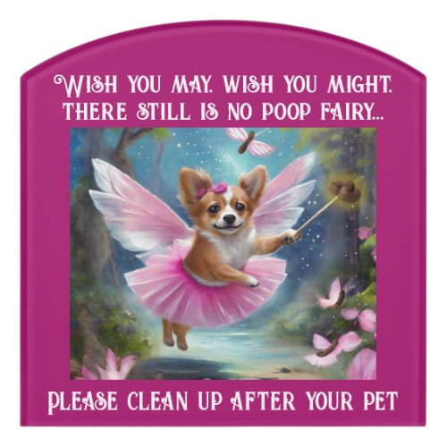 No Poop Fairy Funny Scoop Your Dog Poop Dog Fairy Door Sign