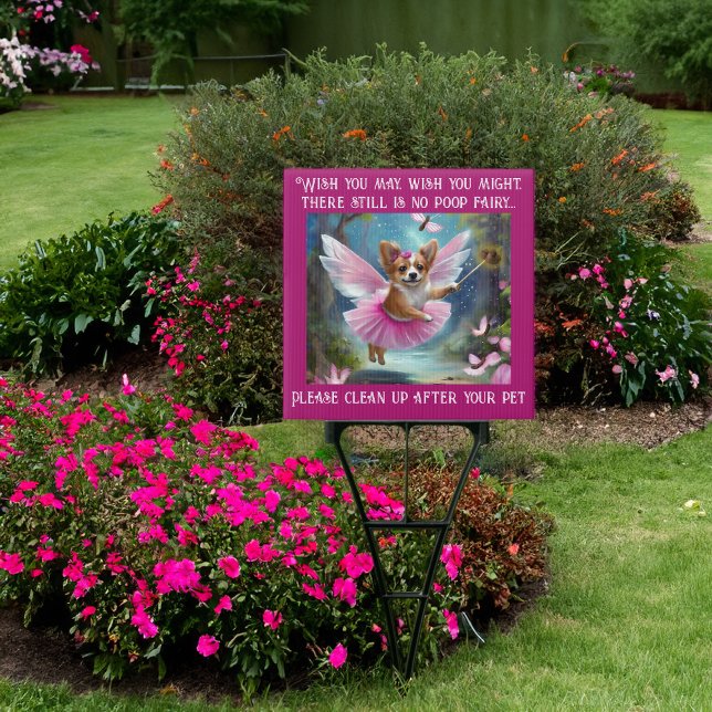 No Poop Fairy Funny Scoop Your Dog Poop Dog Fairy Sign (Creator Uploaded)
