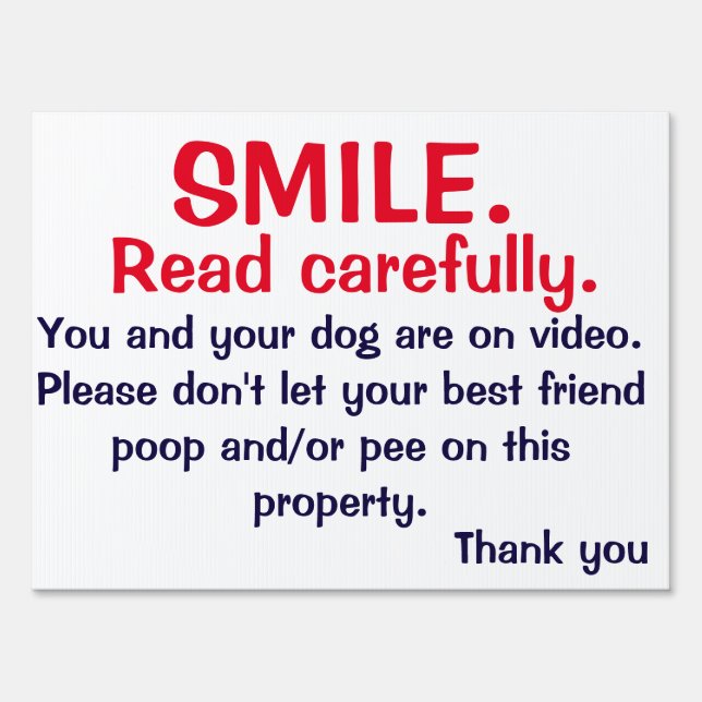 NO POOPING OR PEEING SIGN FOR DOG OWNERS (Front)