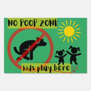 No Pooping Yard Sign - No Poop Zone Yard Sign