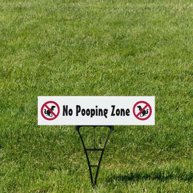 No Pooping Zone Pet Dog Prohibition Sign (Insitu)