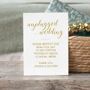 No Posting To Social Media Gold Wedding Place Card