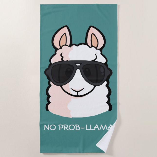No Prob-Llama Beach Towel (Front)