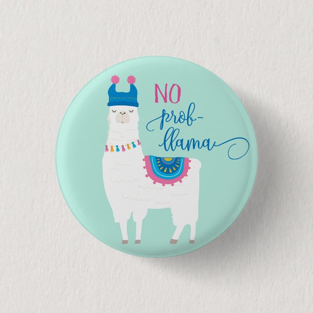 No Prob LLAMA Button (Front)