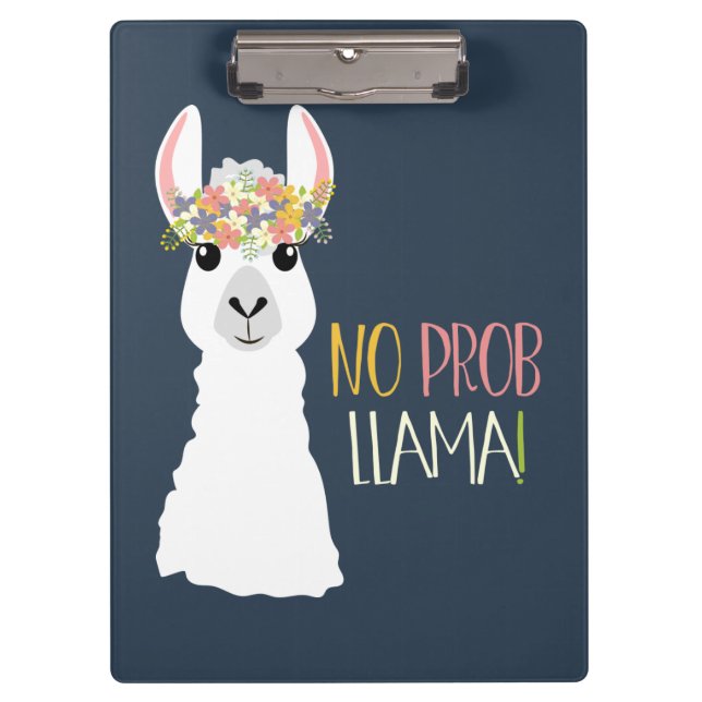 No Prob Llama Clipboard (Front)