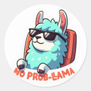 No Prob-Llama - Cool Animal Teacher Back To School Classic Round Sticker