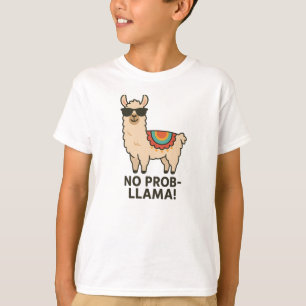 No Prob-Llama Cool Beige Llama Design T-Shirt