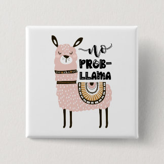 No Prob-Llama Cute Funny Button