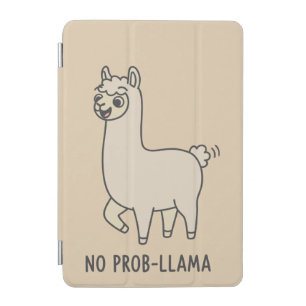 "No Prob-Llama" Cute Llama Doodle - Chill Vibe iPad Mini Cover