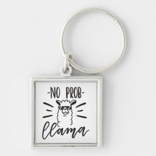 No Prob Llama Design Keychain
