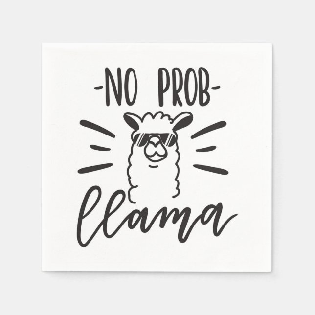 No Prob Llama Design Napkins (Front)