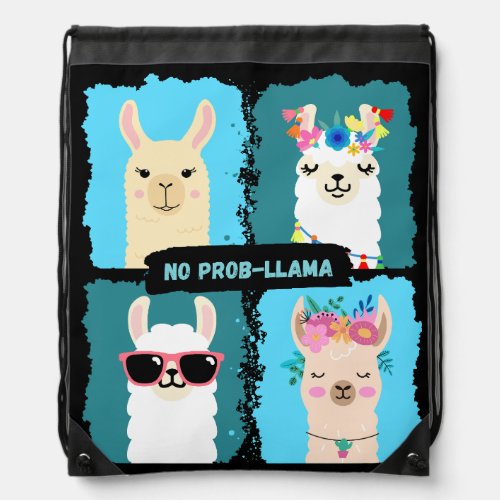 No prob_llama drawstring bag