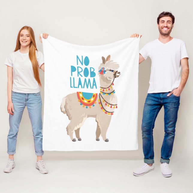 No Prob Llama Fleece Blanket (In Situ)