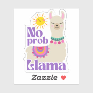 No Prob Llama fun sun sticker
