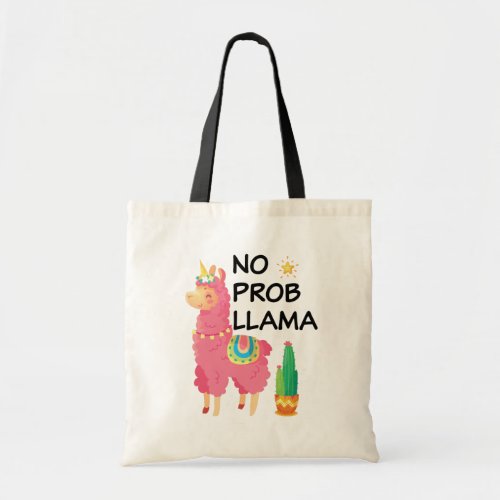 No prob llama funny cute tote bag gift