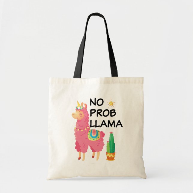 No prob llama funny cute tote bag gift (Front)