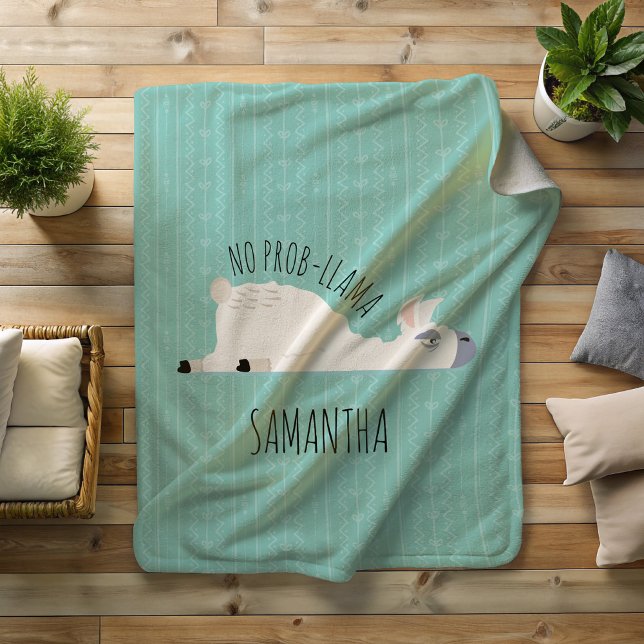 No Prob-Llama Funny Llama Blanket (No Prob-llama, have a rest with this lazy llama! :))