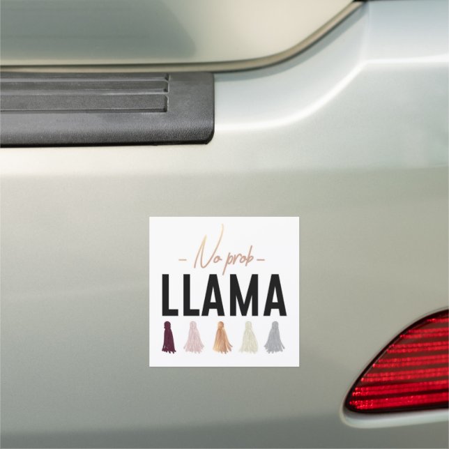 No Prob Llama | Gold Tassels Car Magnet (In Situ)