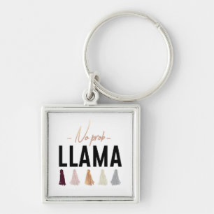 No Prob Llama Gold Tassels Keychain