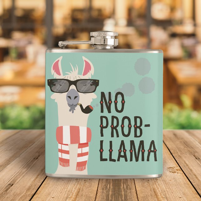 No Prob-Llama Hip Flask (Llamas have a reputation of being very social, so grab a drink with this fun Llama hip flask.)