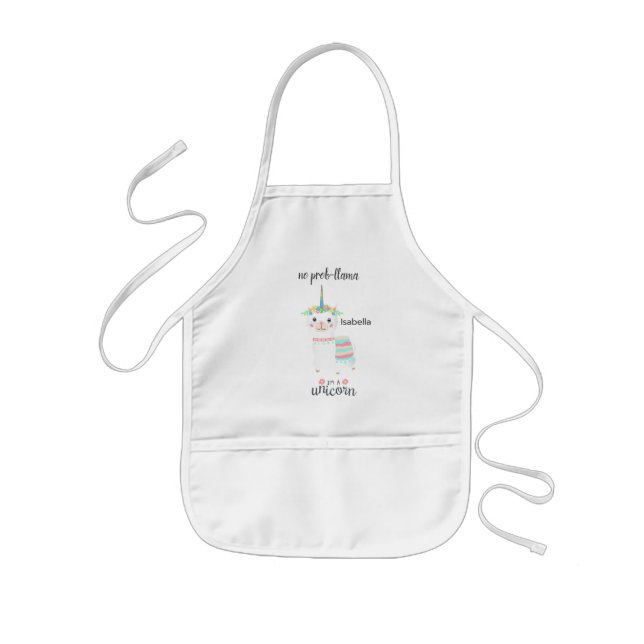 No Prob-Llama 🦙 - I'm A Unicorn 🦄 Kids' Apron (Front)
