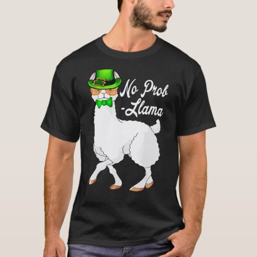No Prob Llama Irish Leprechaun Hat St Patricks Day T-Shirt