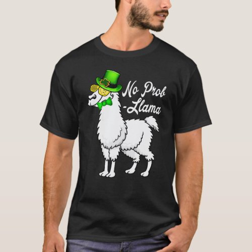 No Prob Llama Irish Leprechaun Hat St Patricks Day T-Shirt