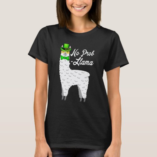 No Prob Llama Irish Leprechaun Hat St Patricks Day T-Shirt